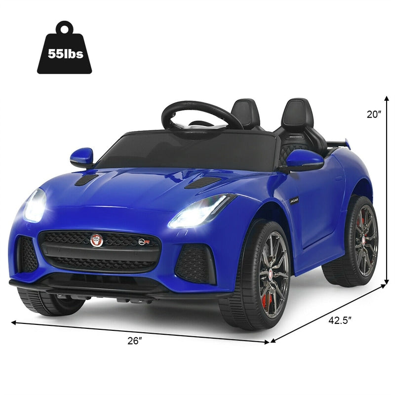 Kids Ride On Car 12V Licensed Jaguar F-Type SVR Battery Powered Electric Vehicle with Remote Control & Lights