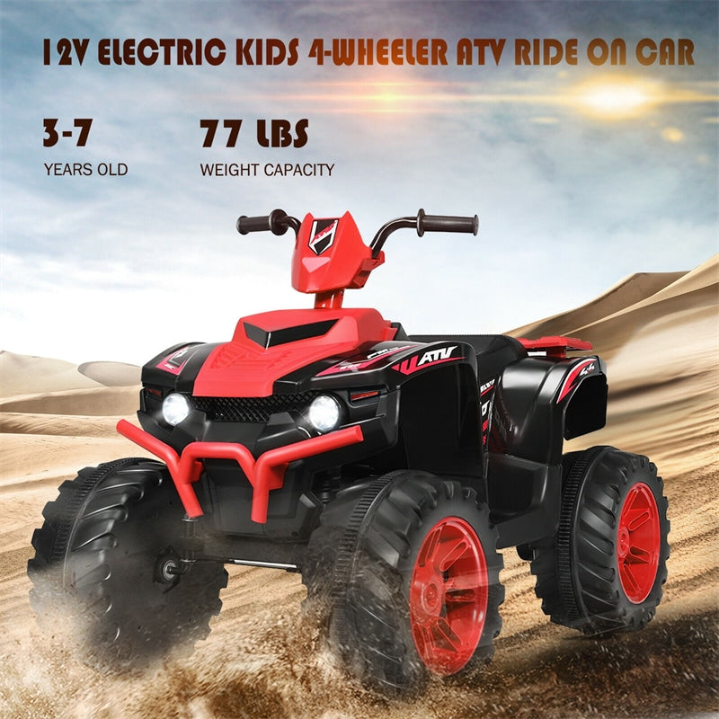 12V Kids Ride On ATV Quad 4-Wheeler Ride On Car Electric Vehicle with LED Lights & Music