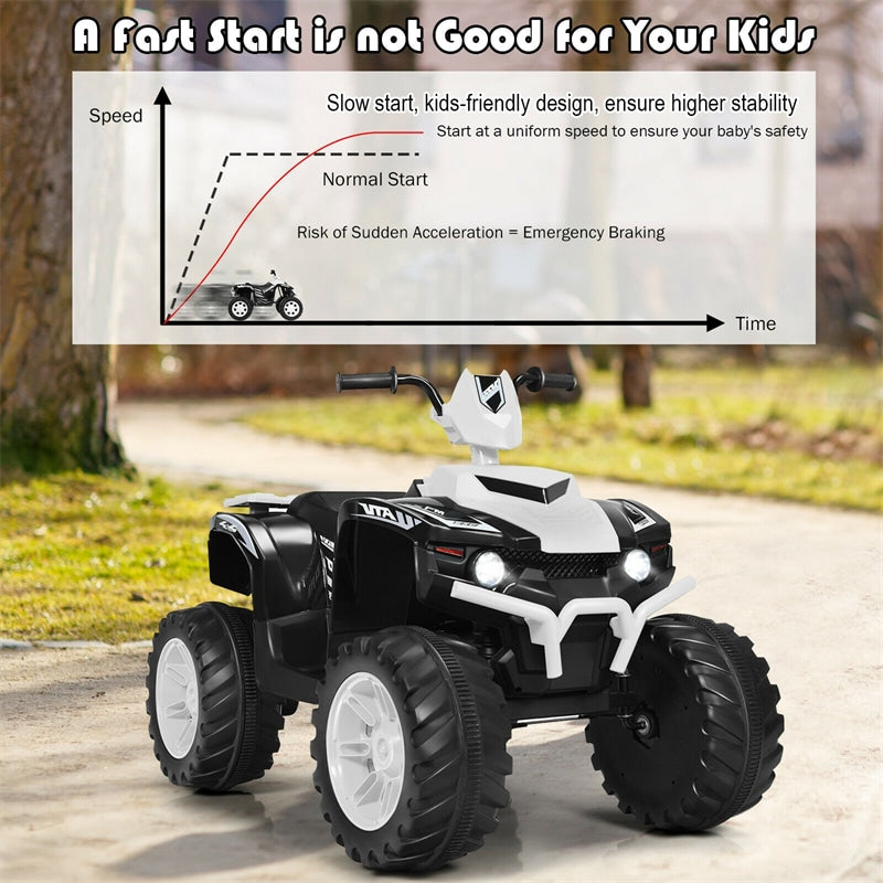 12V Kids Ride On ATV Quad 4-Wheeler Ride On Car Electric Vehicle with LED Lights & Music