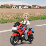 12V Kids Ride On Motorcycle Battery Powered Electric Motorbike with Training Wheels & LED Lights