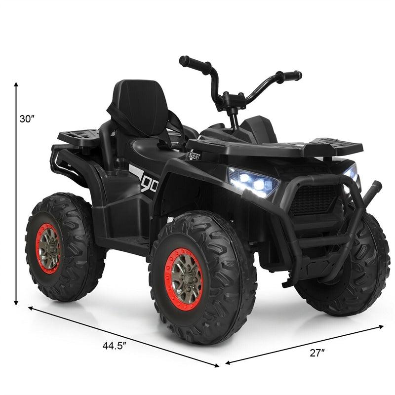 12V Kids ATV Electric Ride-on Quad Battery Powered 4-Wheeler Car with LED Lights MP3