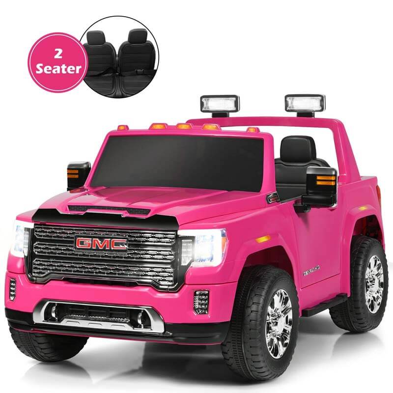 2 Seater Kids Ride on Truck 12V Licensed GMC Battery Powered Electric Car with Remote Control & Storage Box