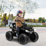 Kids Ride-On ATV 12V Battery Powered Electric Ride on 4 Wheeler Quad Car with Storage Basket & Music Headlights for 3-8 Years Old