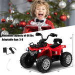 Kids Ride-On ATV 12V Battery Powered Electric Ride on 4 Wheeler Quad Car with Storage Basket & Music Headlights for 3-8 Years Old