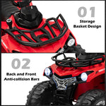 Kids Ride-On ATV 12V Battery Powered Electric Ride on 4 Wheeler Quad Car with Storage Basket & Music Headlights for 3-8 Years Old