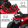 Kids Ride-On ATV 12V Battery Powered Electric Ride on 4 Wheeler Quad Car with Storage Basket & Music Headlights for 3-8 Years Old