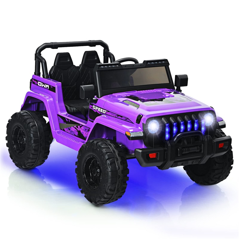 Kids Ride on Car Truck 2-Seater 12V Battery Powered Electric Car with Remote Control & LED Lights