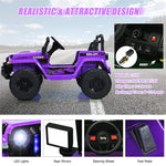 2-Seater Ride-On Truck for Kids, 12V Battery Powered Electric Vehicle with Remote Control & LED Lights, Ride-On Car for Boys Girls Gifts