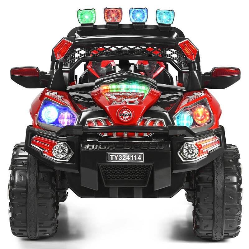 Kids Ride On Truck 12V Battery Powered Electric Car with Remote Control & Colorful LED Lights MP3 Music