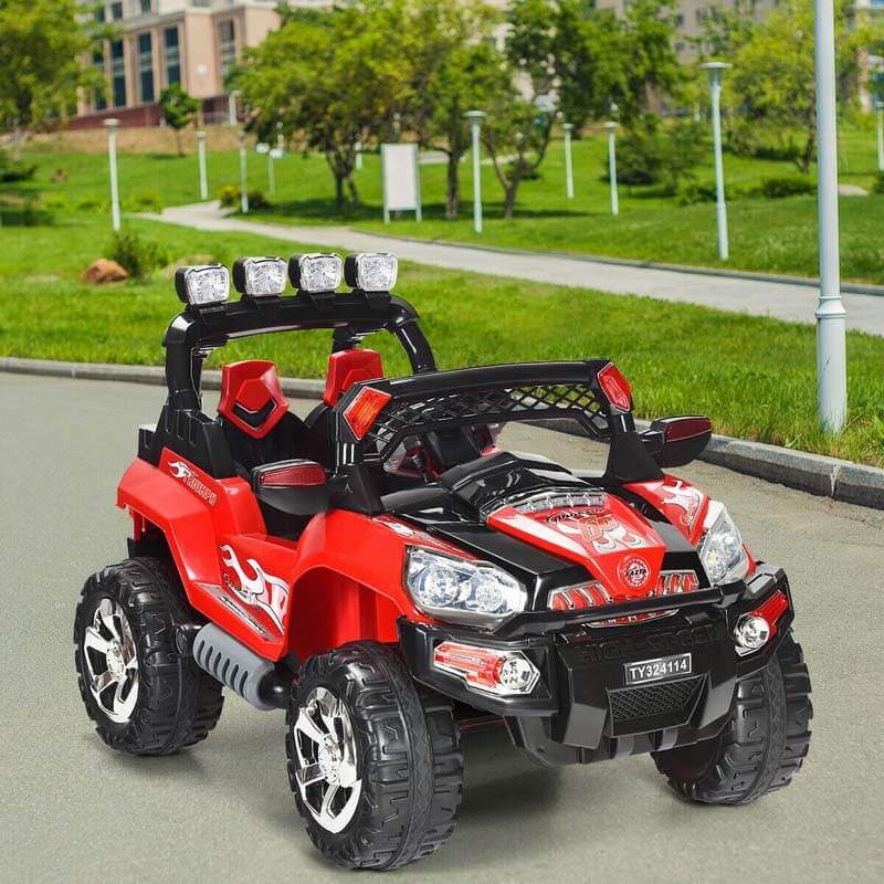 Kids Ride On Truck 12V Battery Powered Electric Car with Remote Control & Colorful LED Lights MP3 Music