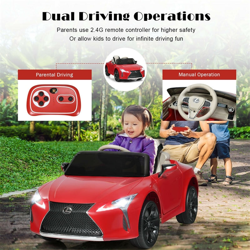 12V Kids Ride on Car Licensed Lexus LC500 Battery Powered Car with Remote Control & LED Lights, Electric Vehicle for Boys& Girls