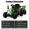 Kids Ride on Tractor w/ Detachable Trailer, 12V Electric Ride on Car Tractor Toy w/ 3-Gear-Shift Ground Loader, Remote Control, LED Lights