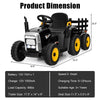 Kids Ride on Tractor w/ Detachable Trailer, 12V Electric Ride on Car Tractor Toy w/ 3-Gear-Shift Ground Loader, Remote Control, LED Lights