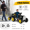 Kids Ride on Tractor w/ Detachable Trailer, 12V Electric Ride on Car Tractor Toy w/ 3-Gear-Shift Ground Loader, Remote Control, LED Lights