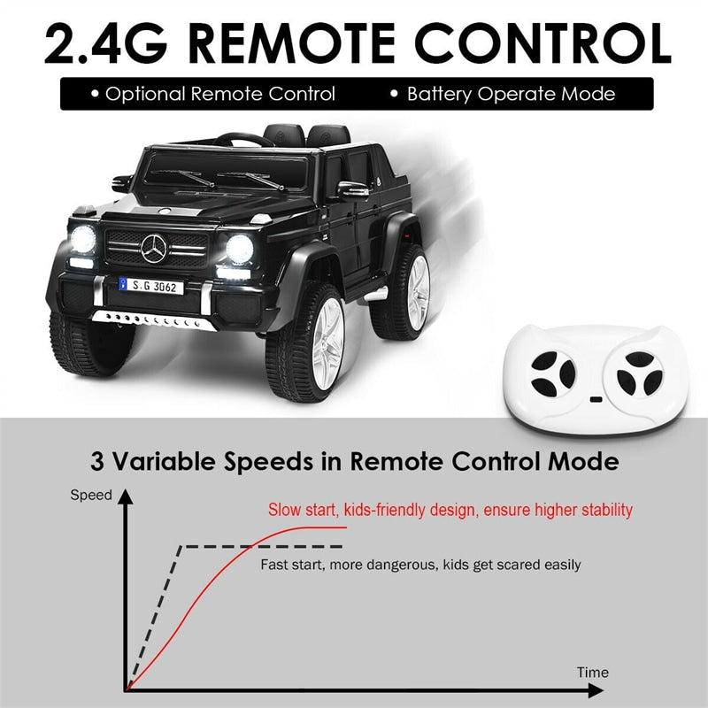 Kids Ride On Truck Car Licensed Mercedes-Benz G650S 12V Battery Powered Electric Vehicle with Remote Control & Storage Box