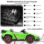 2-Seater Kids Ride On Car 12V Licensed Lamborghini Poison Electric Vehicle with Remote Control & LED Lights Swing Mode