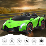 2-Seater Kids Ride On Car 12V Licensed Lamborghini Poison Electric Vehicle with Remote Control & LED Lights Swing Mode