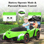 2-Seater Kids Ride On Car 12V Licensed Lamborghini Poison Electric Vehicle with Remote Control & LED Lights Swing Mode