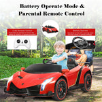 2-Seater Kids Ride On Car 12V Licensed Lamborghini Poison Electric Vehicle with Remote Control & LED Lights Swing Mode