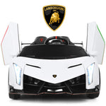 2-Seater Kids Ride On Car 12V Licensed Lamborghini Poison Electric Vehicle with Remote Control & LED Lights Swing Mode