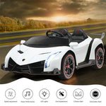 2-Seater Kids Ride On Car 12V Licensed Lamborghini Poison Electric Vehicle with Remote Control & LED Lights Swing Mode