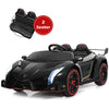 2-Seater Kids Ride On Car 12V Licensed Lamborghini Poison Electric Vehicle with Remote Control & LED Lights Swing Mode