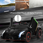 2-Seater Kids Ride On Car 12V Licensed Lamborghini Poison Electric Vehicle with Remote Control & LED Lights Swing Mode