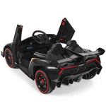 2-Seater Kids Ride On Car 12V Licensed Lamborghini Poison Electric Vehicle with Remote Control & LED Lights Swing Mode