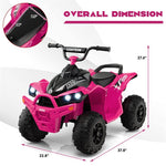 Kids Electric Ride On ATV 12V Battery Powered 4-Wheeler Quad Car with Light MP3