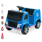 Kids Recycling Garbage Truck 12V Battery Powered Electric Ride-On Car Trash Truck with Remote Control & Recycling Accessories