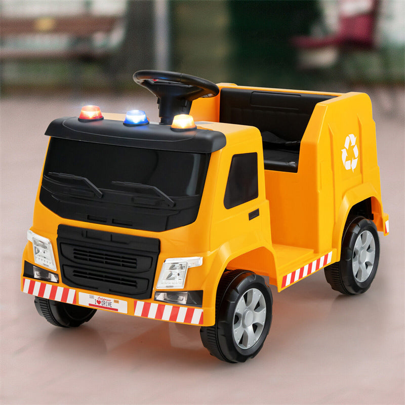 Kids Recycling Garbage Truck 12V Battery Powered Electric Ride-On Car Trash Truck with Remote Control & Recycling Accessories