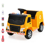 Kids Recycling Garbage Truck 12V Battery Powered Electric Ride-On Car Trash Truck with Remote Control & Recycling Accessories