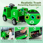 Kids Recycling Garbage Truck 12V Battery Powered Electric Ride-On Car Trash Truck with Remote Control & Recycling Accessories