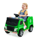 Kids Recycling Garbage Truck 12V Battery Powered Electric Ride-On Car Trash Truck with Remote Control & Recycling Accessories