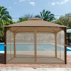 12' x 10' Heavy Duty Outdoor Gazebo Mosquito Netting Gazebo with Double Vented Roof & Netting Curtain