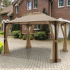 12' x 10' Heavy Duty Outdoor Gazebo Mosquito Netting Gazebo with Double Vented Roof & Netting Curtain