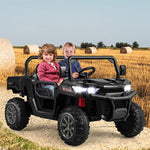 2-Seater Ride On Car 12V Battery Powered Kids Ride on Dump Truck Off-Road Kids UTV with Remote Control Electric Dump Bed & Shovel