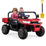 2-Seater Ride On Car 12V Battery Powered Kids Ride on Dump Truck Off-Road Kids UTV with Remote Control Electric Dump Bed & Shovel