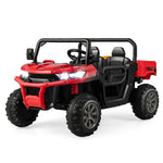 2-Seater Ride On Car 12V Battery Powered Kids Ride on Dump Truck Off-Road Kids UTV with Remote Control Electric Dump Bed & Shovel