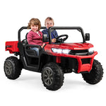 2-Seater Ride On Car 12V Battery Powered Kids Ride on Dump Truck Off-Road Kids UTV with Remote Control Electric Dump Bed & Shovel