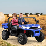 2-Seater Ride On Car 12V Battery Powered Kids Ride on Dump Truck Off-Road Kids UTV with Remote Control Electric Dump Bed & Shovel