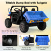 2-Seater Ride On Car 12V Battery Powered Kids Ride on Dump Truck Off-Road Kids UTV with Remote Control Electric Dump Bed & Shovel