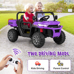 2-Seater Ride On Car 12V Battery Powered Kids Ride on Dump Truck Off-Road Kids UTV with Remote Control Electric Dump Bed & Shovel