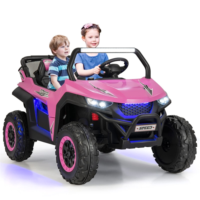 2-Seater Ride On UTV Car 12V Battery Powered Kids Electric Vehicle with Remote Control & Storage Bag