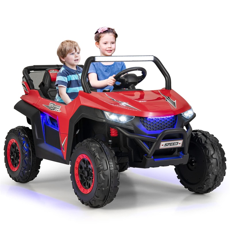 2-Seater Ride On UTV Car 12V Battery Powered Kids Electric Vehicle with Remote Control & Storage Bag