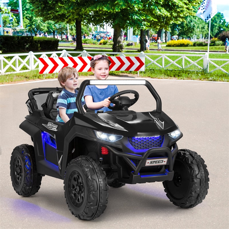 2-Seater Ride On UTV Car 12V Battery Powered Kids Electric Vehicle with Remote Control & Storage Bag