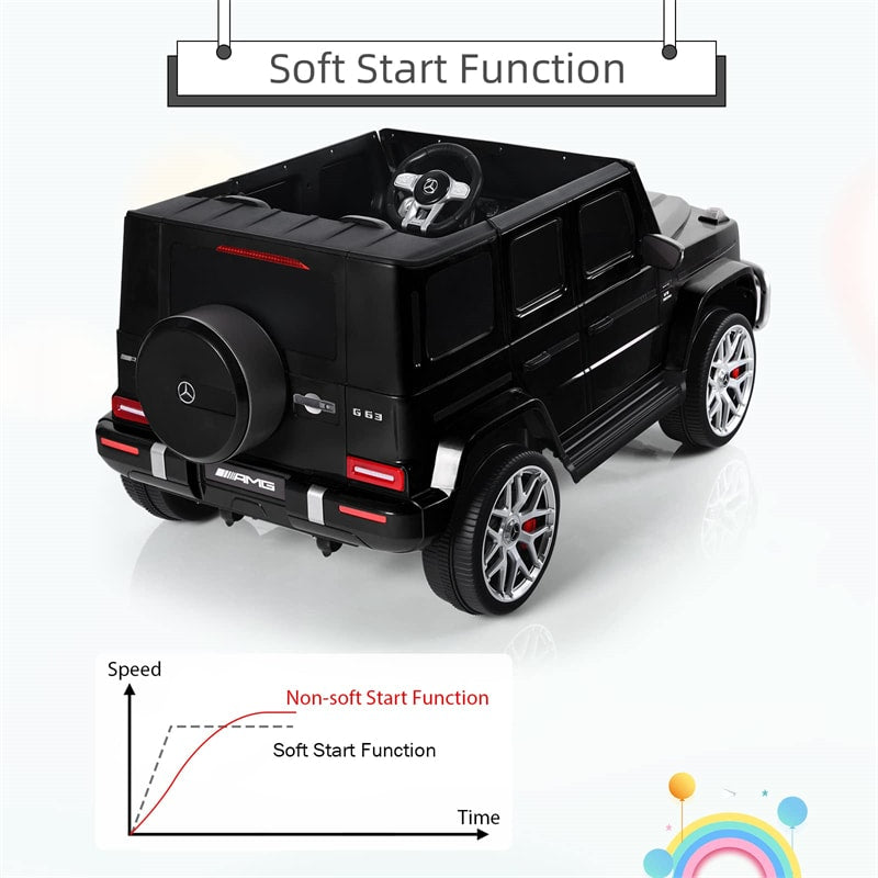 Kids Ride On Car 12V Licensed Mercedes-Benz G63 Electric Vehicle with Remote Control, Double Open Doors, Battery Powered Riding Toy