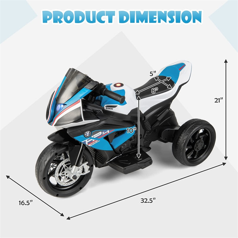 Kids Ride on Motorcycle 12V Battery Powered 3 Wheel Motorcycle Toy with Headlight Music