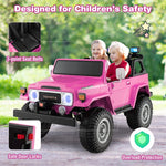 2-Seater Ride on Car Truck 12V Toyota FJ40 Kids Electric Vehicle with Remote Control Laser Lights Storage Music