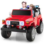 2-Seater Ride on Car Truck 12V Toyota FJ40 Kids Electric Vehicle with Remote Control Laser Lights Storage Music